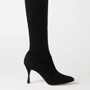 Manolo Blahnik Pamfilo Knee High Suede Boots